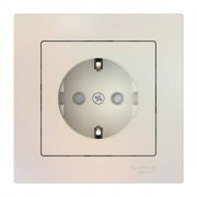 ATLASDESIGN РОЗЕТКА с заземлением со шторками, 16А, в сборе, быстрозажимные клеммы., ЖЕМЧУГ, ATN000444S