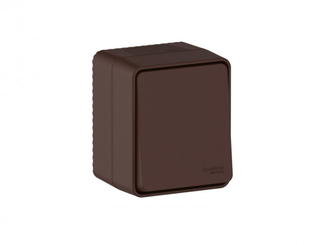 ATN546015 - AtlasDesign PROFI IP54 О/У 1-клавишный ВЫКЛЮЧАТЕЛЬ с самовозвратом 10 АХ, КОРИЧНЕВЫЙ
