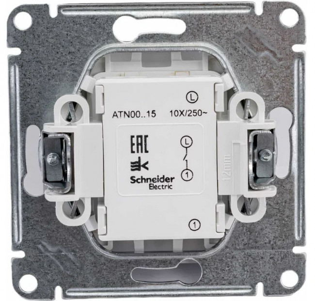 ATN000315 - AtlasDesign Нажимная КНОПКА, схема 1, 10АХ, механизм, АЛЮМИНИЙ