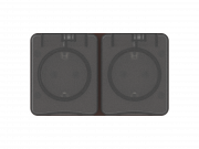 ATN546026 - AtlasDesign PROFI IP54 О/У РОЗЕТКА двойная с з/к со шторками 16А, КОРИЧНЕВЫЙ