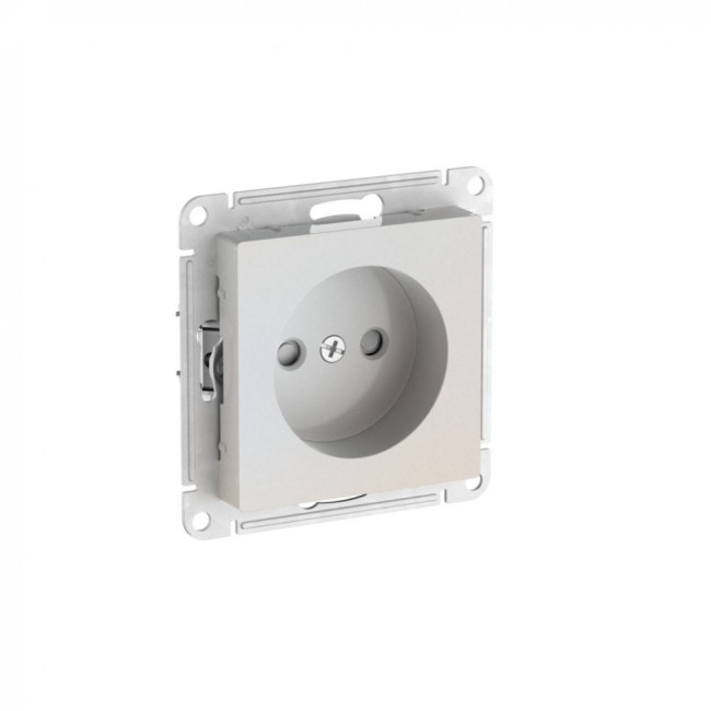 ATLASDESIGN РОЗЕТКА без заземления со шторками, 16А, мех., быстрозажимные клеммы., ЖЕМЧУГ, ATN000449S
