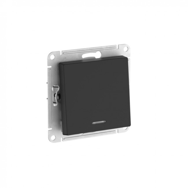 ATLASDESIGN 1-клавишный ВЫКЛЮЧАТЕЛЬ с подсвет.,сх.1а, 10АХ, мех., быстрозажимные клеммы., КАРБОН, ATN001013S