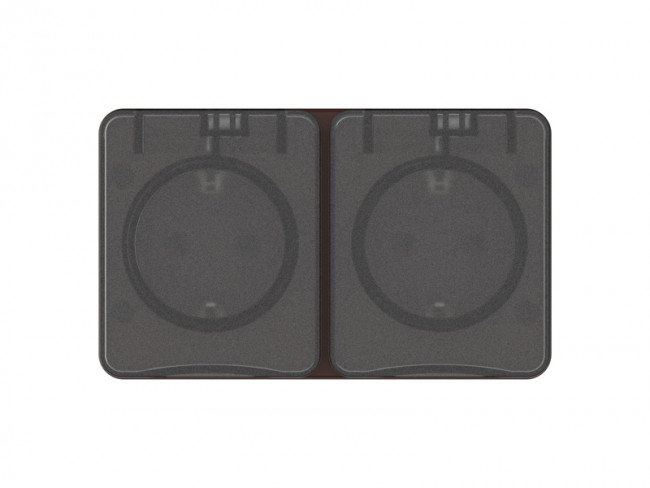 ATN546045 - AtlasDesign PROFI IP54 О/У РОЗЕТКА с заземлением со шторками 16А 250В, КОРИЧНЕВЫЙ