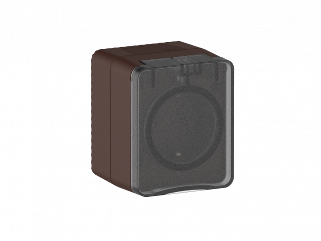 ATN546045 - AtlasDesign PROFI IP54 О/У РОЗЕТКА с заземлением со шторками 16А 250В, КОРИЧНЕВЫЙ