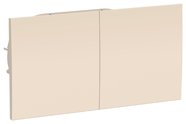 ATN000228 - AtlasDesign РОЗЕТКА двойная с заземлением  со шторками и сдвижной крышкой, 16А, в сборе, БЕЖЕВЫЙ