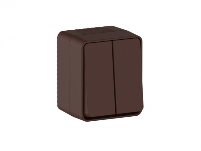 ATN546051 - AtlasDesign PROFI IP54 О/У 2-клавишный ВЫКЛЮЧАТЕЛЬ 10 АХ, КОРИЧНЕВЫЙ