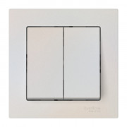 ATLASDESIGN 2-клавишный ВЫКЛЮЧАТЕЛЬ, сх.5, 10АХ, в сборе, быстрозажимные клеммы., ЖЕМЧУГ, ATN000452S