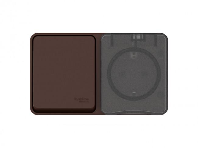 ATN546070 - AtlasDesign PROFI IP54 О/У БЛОК: РОЗ. з/к со шт. 16А, ВЫКЛ.1-клав.10А, КОРИЧНЕВЫЙ