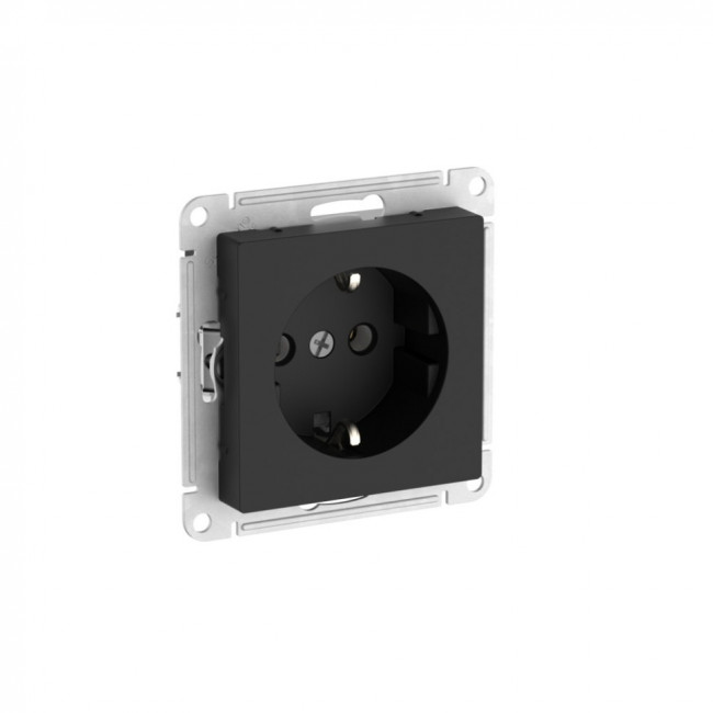 ATLASDESIGN РОЗЕТКА с заземлением, 16А, мех., быстрозажимные клеммы., КАРБОН, ATN001043S