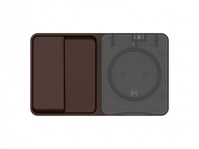 ATN546074 - AtlasDesign PROFI IP54 О/У БЛОК: РОЗ. з/к со шт. 16А, ВЫКЛ.2-клав.10А, КОРИЧНЕВЫЙ