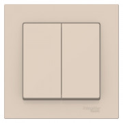 ATN000252 - AtlasDesign 2-клавишный ВЫКЛЮЧАТЕЛЬ, схема 5, 10АХ, в сборе, БЕЖЕВЫЙ