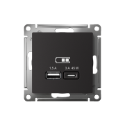 ATN001029 - AtlasDesign USB РОЗЕТКА A + тип-C 45W высокоскоростная зарядка QC, PD, механизм, КАРБОН