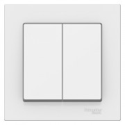 ATN000152 - AtlasDesign 2-клавишный ВЫКЛЮЧАТЕЛЬ, схема 5, 10АХ, в сборе, БЕЛЫЙ