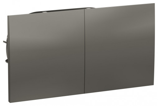 ATN000928 - AtlasDesign РОЗЕТКА двойная с заземлением  со шторками и сдвижной крышкой, 16А, в сборе, СТАЛЬ