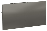 ATN000928 - AtlasDesign РОЗЕТКА двойная с заземлением  со шторками и сдвижной крышкой, 16А, в сборе, СТАЛЬ