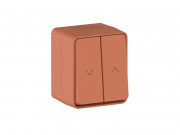 ATN547019 - AtlasDesign PROFI IP54 2-клавишный ВЫКЛЮЧАТЕЛЬ ДЛЯ ЖАЛЮЗИ, 2хсх.4, ТЕРРАКОТОВЫЙ
