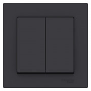 ATN001052 - AtlasDesign 2-клавишный ВЫКЛЮЧАТЕЛЬ, схема 5, 10АХ, в сборе, КАРБОН