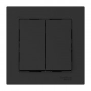 ATLASDESIGN 2-клавишный ВЫКЛЮЧАТЕЛЬ, сх.5, 10АХ, в сборе, быстрозажимные клеммы., КАРБОН, ATN001052S