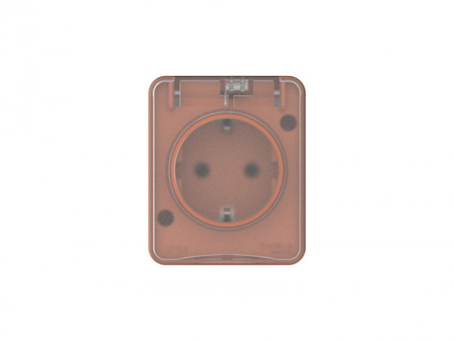 ATN547045 - AtlasDesign PROFI IP54 О/У РОЗЕТКА с заземлением со шторками 16А 250В, ТЕРРАКОТОВЫЙ