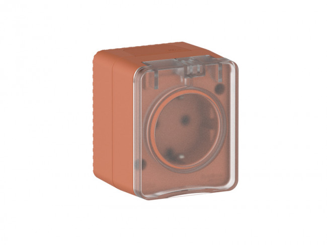 ATN547045 - AtlasDesign PROFI IP54 О/У РОЗЕТКА с заземлением со шторками 16А 250В, ТЕРРАКОТОВЫЙ