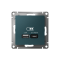 ATN000829 - AtlasDesign USB РОЗЕТКА A + тип-C 45W высокоскоростная зарядка QC,PD, механизм, ИЗУМРУД