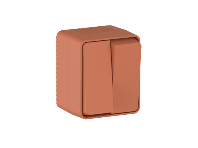 ATN547051 - AtlasDesign PROFI IP54 О/У 2-клавишный ВЫКЛЮЧАТЕЛЬ 10 АХ, ТЕРРАКОТОВЫЙ