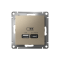 ATN000529 - AtlasDesign USB РОЗЕТКА A + тип-C 45W высокоскоростная зарядка QC,PD, механизм, ШАМПАНЬ