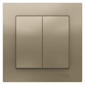 ATN000552 - AtlasDesign 2-клавишный ВЫКЛЮЧАТЕЛЬ, схема 5, 10АХ, в сборе, ШАМПАНЬ