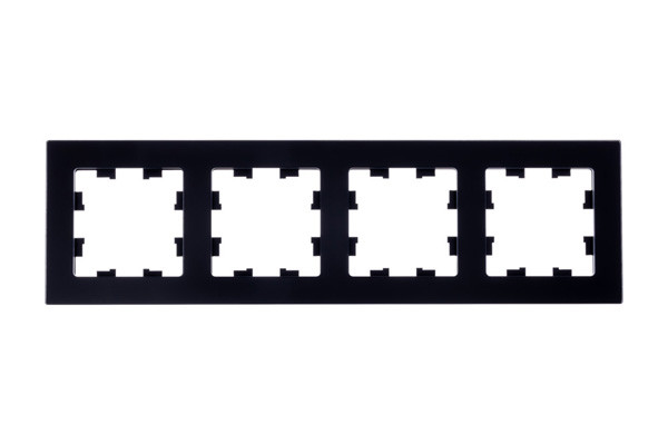 ATN361004 - AtlasDesign NATURE 4-постовая РАМКА, НАТУРАЛЬНОЕ СТЕКЛО, ЧЕРНЫЙ