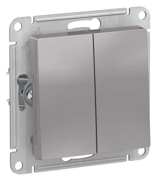 ATN000351 - AtlasDesign 2-клавишный ВЫКЛЮЧАТЕЛЬ, схема 5, 10АХ, механизм, АЛЮМИНИЙ