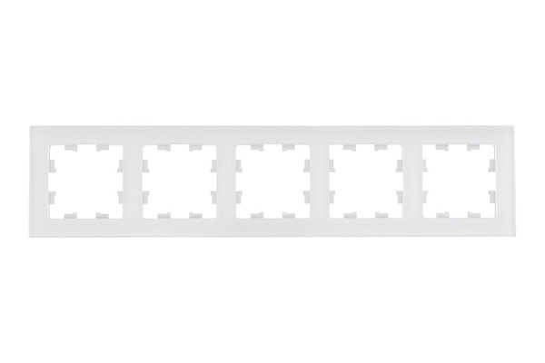 ATN360105 - AtlasDesign NATURE 5-постовая РАМКА, НАТУРАЛЬНОЕ СТЕКЛО, БЕЛЫЙ