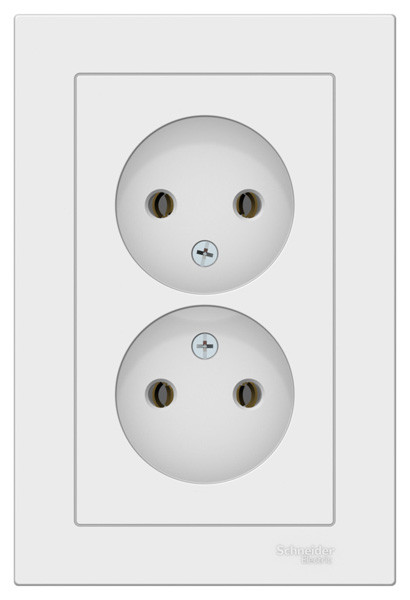 ATN001320 - AtlasDesign РОЗЕТКА двойная без заземления,16А, в сборе, ЛОТОС