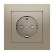 ATLASDESIGN РОЗЕТКА с заземлением со шторками, 16А, в сборе, быстрозажимные клеммы., ШАМПАНЬ, ATN000544S