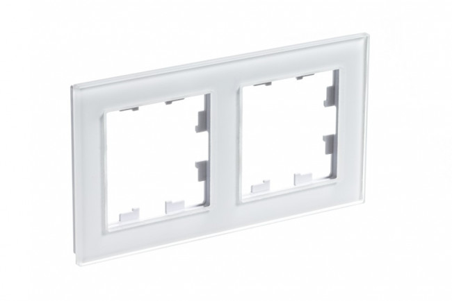 ATN320102 - AtlasDesign Nature Рамка на 2 поста, стекло белое