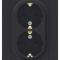 ATN001026 - AtlasDesign РОЗЕТКА двойная с заземлением со шторками, 16А, в сборе, КАРБОН