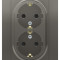 ATN000926 - AtlasDesign РОЗЕТКА двойная с заземлением со шторками, 16А, в сборе, СТАЛЬ
