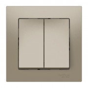 ATLASDESIGN 2-клавишный ВЫКЛЮЧАТЕЛЬ, сх.5, 10АХ, в сборе, быстрозажимные клеммы., ШАМПАНЬ, ATN000552S