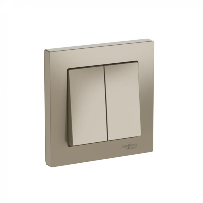 ATLASDESIGN 2-клавишный ВЫКЛЮЧАТЕЛЬ, сх.5, 10АХ, в сборе, быстрозажимные клеммы., ШАМПАНЬ, ATN000552S