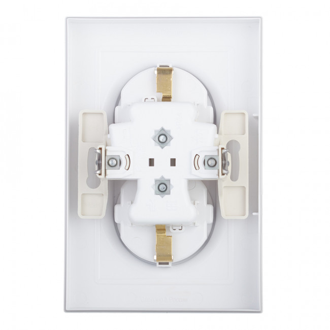 ATN000124 - AtlasDesign РОЗЕТКА двойная с заземлением, 16А, в сборе, БЕЛЫЙ