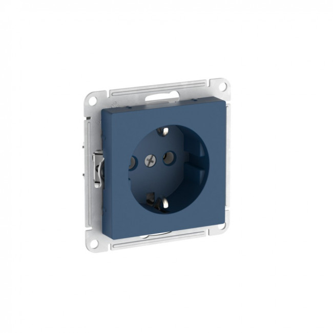 ATLASDESIGN РОЗЕТКА с заземлением, 16А, мех., быстрозажимные клеммы., АКВАМАРИН, ATN001143S