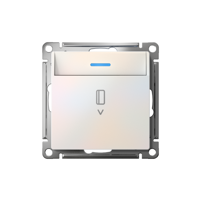 ATLASDESIGN ВЫКЛЮЧАТЕЛЬ карточный с подсветкой, 10А, без задержки отключения, механизм, ЖЕМЧУГ, ATN000414