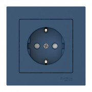 ATLASDESIGN РОЗЕТКА с заземлением со шторками, 16А, в сборе, быстрозажимные клеммы., АКВАМАРИН, ATN001144S
