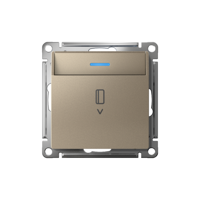 ATLASDESIGN ВЫКЛЮЧАТЕЛЬ карточный с подсветкой, 10А, без задержки отключения, механизм, ШАМПАНЬ, ATN000514