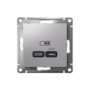 ATN000327 - AtlasDesign USB РОЗЕТКА тип-C 65W высокоскоростная зарядка QC, PD, механизм, АЛЮМИНИЙ