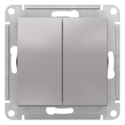 ATN000317 - AtlasDesign Нажимная 2-клавишная кнопка, сх.2, 10А, механизм, АЛЮМИНИЙ