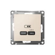 ATN000227 - AtlasDesign USB РОЗЕТКА тип-C 65W высокоскоростная зарядка QC, PD, механизм, БЕЖЕВЫЙ