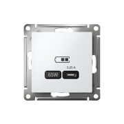 ATN000127 - AtlasDesign USB РОЗЕТКА тип-C 65W высокоскоростная зарядка QC, PD, механизм, БЕЛЫЙ