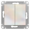 ATN000417 - AtlasDesign Нажимная 2-клавишная кнопка, сх.2, 10А, механизм, ЖЕМЧУГ