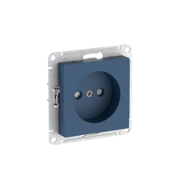 ATLASDESIGN РОЗЕТКА без заземления со шторками, 16А, мех., быстрозажимные клеммы., АКВАМАРИН, ATN001149S