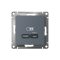 ATN000727 - AtlasDesign USB РОЗЕТКА тип-C 65W высокоскоростная зарядка QC, PD, механизм, ГРИФЕЛЬ
